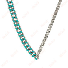silver necklace cuban chain green
